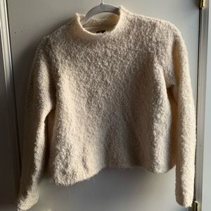 Aerie Fuzzy Cream Cropped Sweater